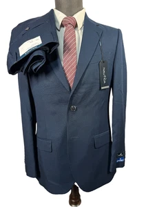 NUEVO NAUTICA Para Hombres Azul BIRDSEYE AJUSTE ATLÉTICO 2 Piezas Traje 36R Chaqueta 30x31 Pantalón - Imagen 1 de 15