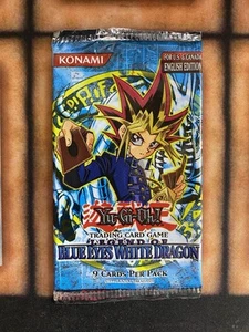 Yugioh Legend of Blue Eyes LOB Unl Edition Booster Pack Empty Wrapper No Cards - Picture 1 of 2