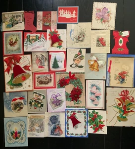 30er 40er 50er Jahre tolle Sammlung von 29 Original Vintage Weihnachtskarten - Bild 1 von 6