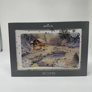 XPX1135 Hallmark Thomas Kinkade Studios Happy Holidays Christmas Cards 16 Count - Picture 1 of 8