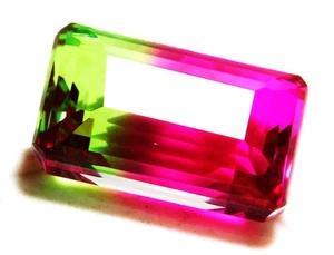 Natural 52.40 Cts Emerald Cut Multi Tourmaline Loose Gemstone R4503 - Picture 1 of 4