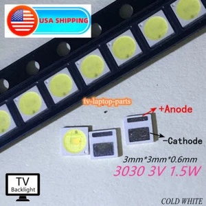 Retroiluminación TV Diodo LED SMD 3030 3V 1W Blanco Frío LED 100 PIEZAS - Imagen 1 de 1