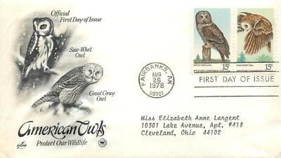 13. United States FDC 1978 American owls - Image 1 of 2