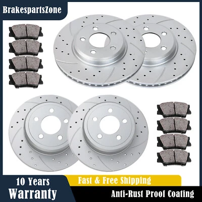 Front + Rear Brake Rotors Pads Kit fit for Dodge Charger 320mm Slotted Drilled - Image 1 of 4