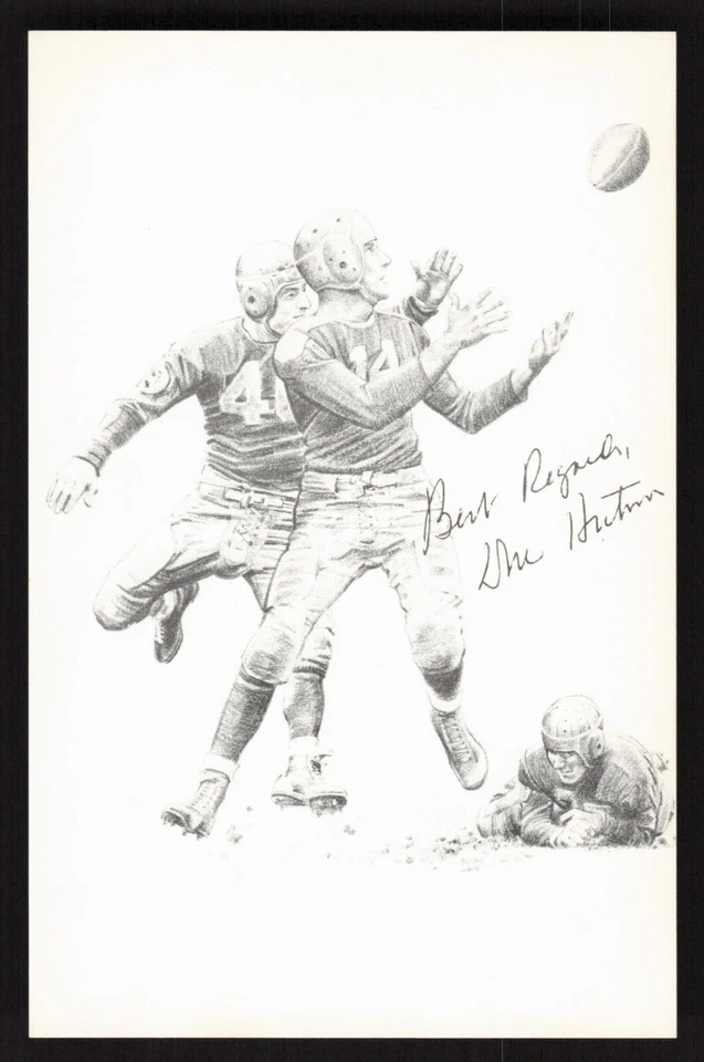Don Hutson Black & White Hall of Fame Postcard HOF Alabama Green Bay Packers - Image 1 of 2