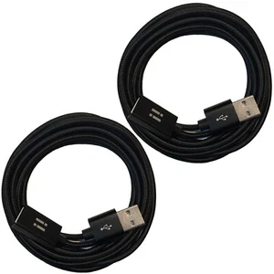 2x 2m NYLON USB Verlängerung Verlängerungskabel SET A-Stecker A-Buchse schwarz - Bild 1 von 2