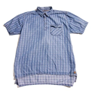 Camicia Territory Ahead pullover Gingham a scacchi manica corta colletto blu taglia L - Foto 1 di 9