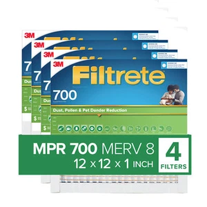 Filtrete Electrostatic Air Filter 700 MPR 710-4PK-1E, 12 in x 12 in x 1 in - Picture 1 of 7