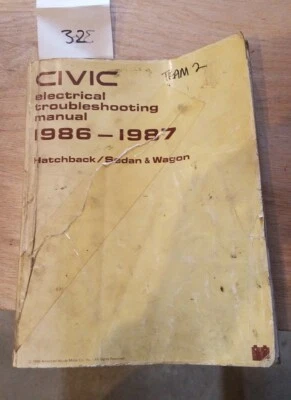 OEM 1986 1987 HONDA CIVIC SEDÁN VAGÓN ESCOTILLA ELÉCTRICO MANUAL DE FÁBRICA  Foto 1 de 2