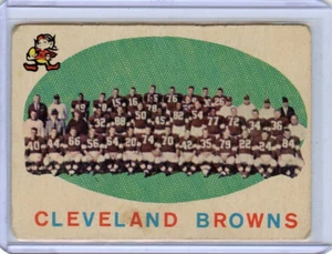1959 Topps FB Cleveland Browns Team Jim Brown #161 💥💥🎆 F/G - Picture 1 of 2