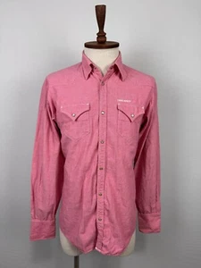 DSQUARED2 Pink Full Snap Long Sleeve Italian Denim Casual Shirt Sz 50 - Picture 1 of 23