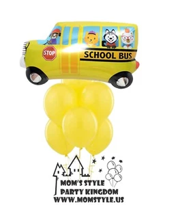 Back to School DIY balloon bouquet school bus, apply, pencil, crayons - Picture 1 of 11