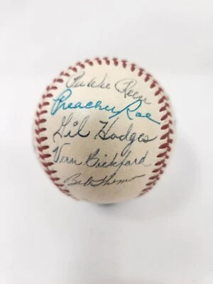 1949 NL All Star Team Signed Baseball Campanella Hodges Mize Spahn Musial JSA - Image 1 of 4