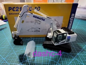 Komatsu PC210-10 Bagger weiß Limited Edition Maßstab 1:50 DieCast Modell Neu - Bild 1 von 13