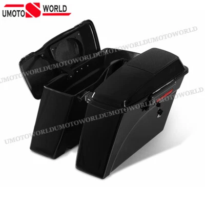 Hard Saddlebags w/ 6x9" Speaker Lids & Latch & Keys For Harley Touring 1994-2013 - Image 1 of 4