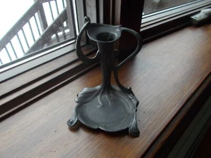 Vintage Pewter Card Tray-Bud Vase, Art Nouveau - Picture 1 of 10