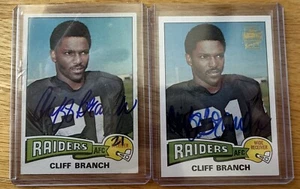 CLIFF BRANCH Oakland Raiders 1975 Topps signierte RC-Karte + Bonus Auto RP RC - Bild 1 von 2