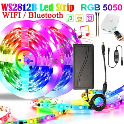 WS2811 LED Stripe Streifen WIFI BT RGB IC SMD 5050 Leiste Band Adressierbar IP67 - Bild 1 von 4