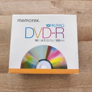 Memorex - 10 Pack of DVD-R 16X - 4.7 GB - 120 Minute - with Cases - NEW - Picture 1 of 3