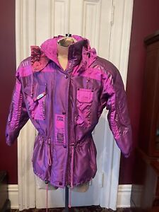 Kaelin Skii Jacket Vintage 90's Zip Up Coat Purple Women's Size 6