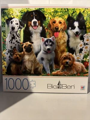 Milton Bradley Big Ben Dog Dogs Jigsaw Puzzle 1000 pieces Sealed - NEW! Hasbro - Image 1 of 2