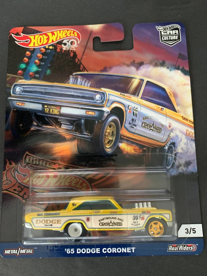 Hot Wheels Car Culture Drag Strip Demons 65 Dodge Coronet Yellow 2018