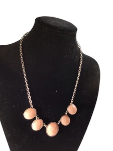 Vintage Liz Claiborne Bezel Set Multi Bead Peach Color Necklace 22 inches - Picture 1 of 8