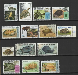 Tortue un lot de 14 timbres oblitérés /TR9723 - Imagen 1 de 1