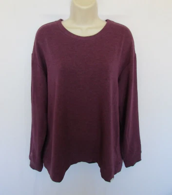 ORVIS MUJER L púrpura-rojo suave modal elástico manga larga JERSEY CÓMODO ACOGEDOR Foto 1 de 4