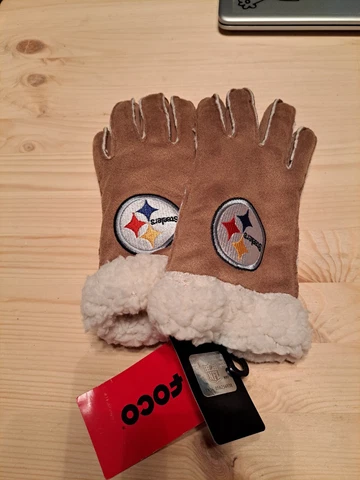 Pittsburgh Steelers NFL FOCO Winter Gloves Lined Brown Sherpa New Tags S/M Cover