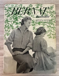 Bernat Handicrafter VINTAGE Knitting Pattern Magazine 1954 Book 41 - Foto 1 di 8