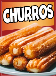 Churros Decal Window Sticker Truck Concession Vinyl Restaurant Sign Mexican food - Picture 1 of 4