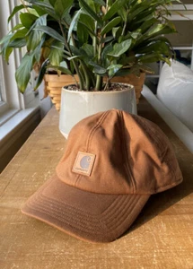 Carhartt Winter Fleece Top Baseball Hat Brim One Size Fits All Beanie Logo - Picture 1 of 7