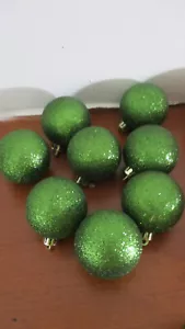 Juego de 8 ADORNOS BOLA IRROMPIBLES BRILLO VERDE - Imagen 1 de 2