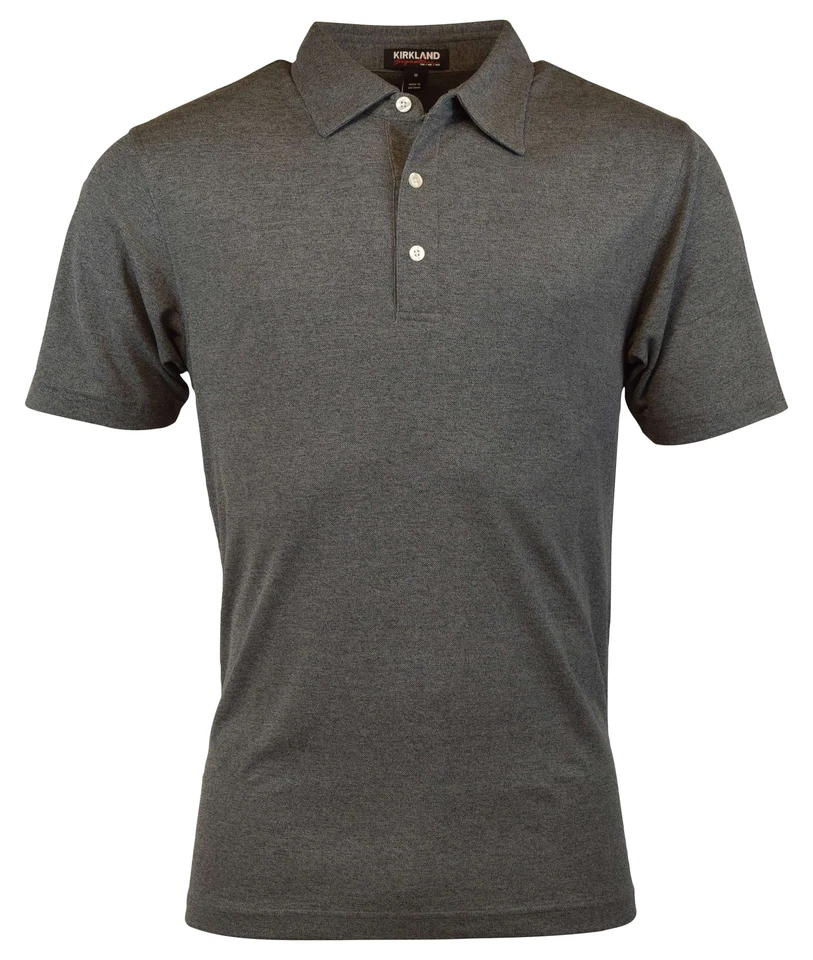 Kirkland Signature Men's Short Sleeve Performance Polo Shirt-Gray-2XL - Image 1 of 1