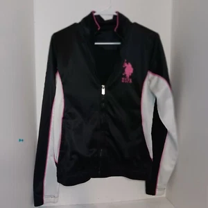 U.S. Polo Association Black/White/Pink Polyester Jacket Size S - Picture 1 of 6