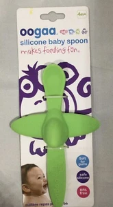 oogaa Silicone Baby Spoon Gentle on Gums, Green - Picture 1 of 2