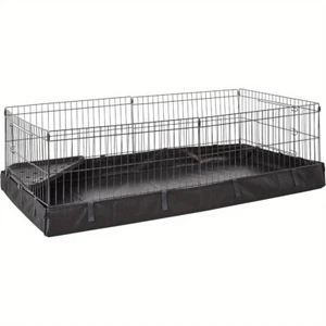 indoor/outdoor canvas bottom pet carrier,47x14x24 inches,portable pet pen,metal - Picture 1 of 15