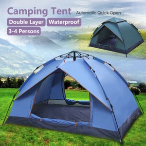 Waterproof Automatic Quick Open Camping Outdoor Tent UV Protection 3-4 Persons - Picture 1 of 14