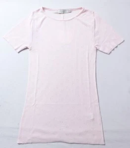 Polka Dot England Women's Julia Crew S/S Heart Pointelle Top EJ2 Pink Medium NWT - Picture 1 of 3