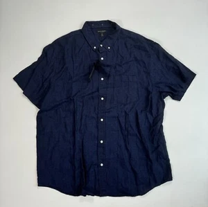 Banana Republic Mens 2XLT Button Shirt 100% Linen Navy Blue NWT Lightweight - Picture 1 of 8