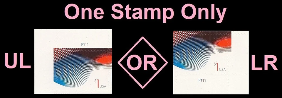 US 4953 One Dollar Patriotic Wave $1 plate single MNH 2015 - Image 1 of 1