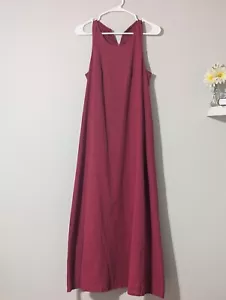 Neues Sommerkleid Leinen Oversize rot ärmellos, klein mit Taschen - Bild 1 von 9