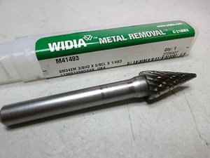 WIDIA ROTARY BURR - M41493 CONE POINT 3/8" Dia Carbide - Quantity HIGH QUALITY  - Picture 1 of 2
