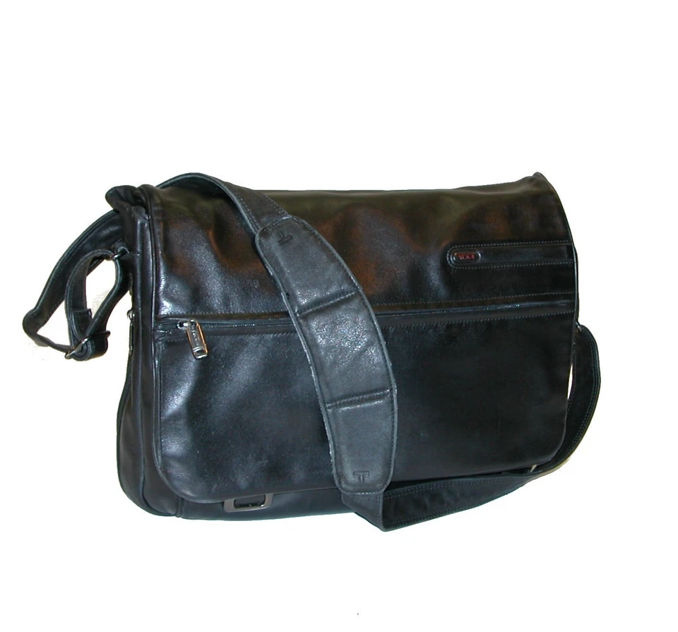 TUMI Alpha 16" Napa Leather Expandable Computer Messenger Bag – 96174~ $465 - Image 1 of 4