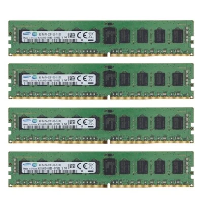 4 pcs Samsung 2133MHz 8GB RAM DDR4 PC4-2133P Server R-DIMM REG ECC Memory - Image 1 of 4