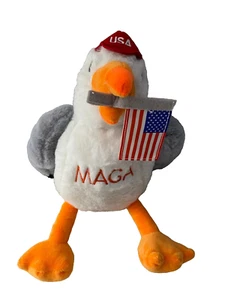 Trump Möwe Plüschtier MAGA mit Flagge 10 Zoll neu mit Etikett Sammlerstück SELTEN - Bild 1 von 6