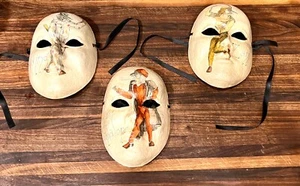 Venetian Masks Set of 3 La Bottega dei Mascereri ~ MADE IN VENICE ITALY ~ Signed - Picture 1 of 10