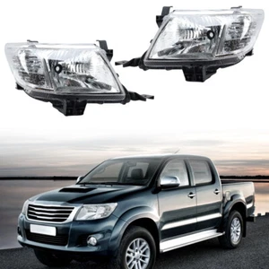 Pair Of Left+Right Front Headlight Lamp Halogen For Toyota Hilux Vigo 2011-2015 - Picture 1 of 14