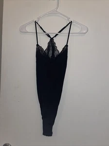 VICTORIA'S SECRET Lace Back Bodysuit Black Small - Picture 1 of 6